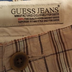 Mens Guess plaid shorts size 36